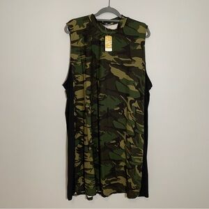 NEW Suzanne Betro Green Camo Sleeveless Knee Length‎ Lightweight Dress